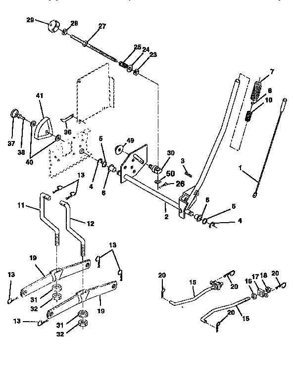 Craftsman 917258580 mower lift diagram