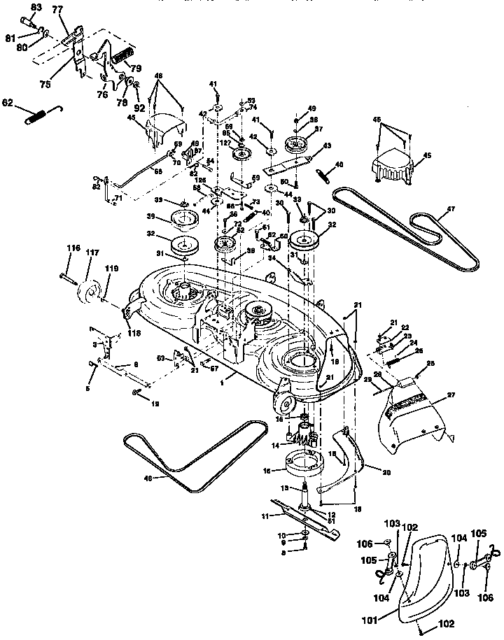 Craftsman 917258580 mower deck diagram