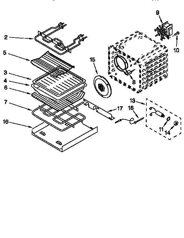 KitchenAid KEBS107DBAL2 internal oven diagram