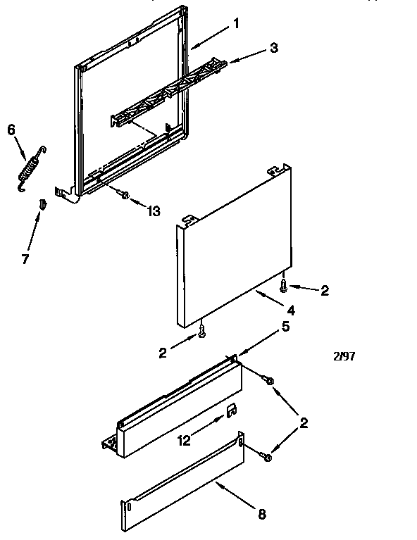 KitchenAid KUDI24SEWH1 door and panel diagram