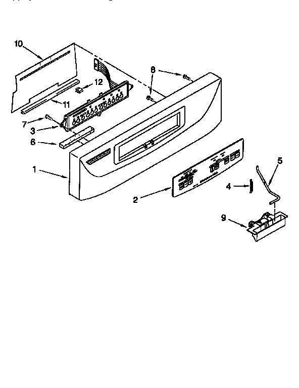 KitchenAid KUDI24SEWH1 control panel diagram