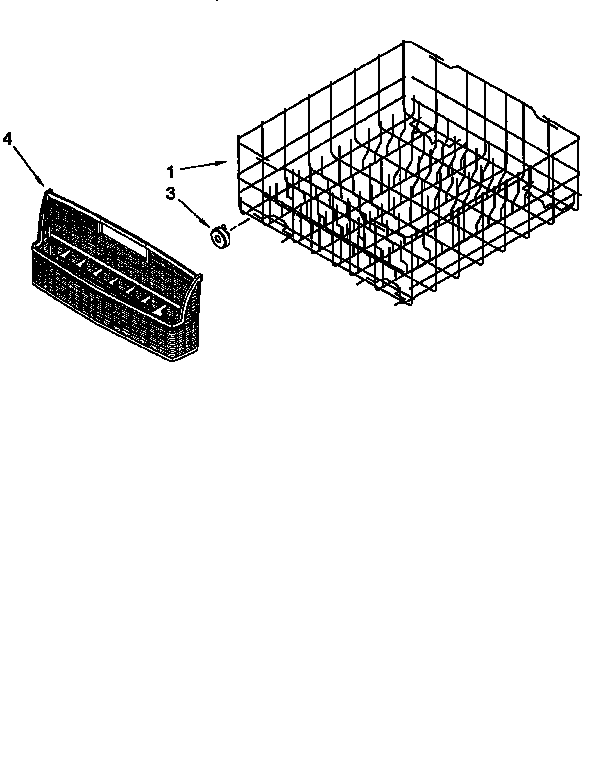 KitchenAid KUDI24SEWH1 lower rack diagram