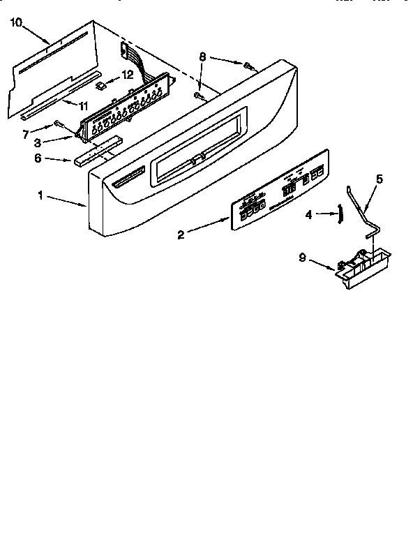 KitchenAid KUDM24SEBL1 control panel diagram
