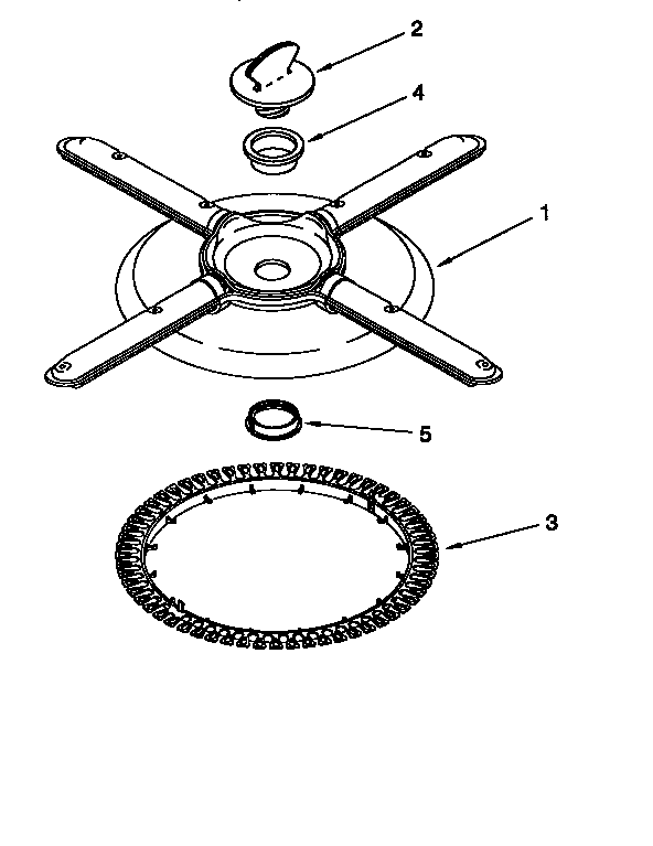 KitchenAid KUDM24SEBL1 lower washarm and strainer diagram