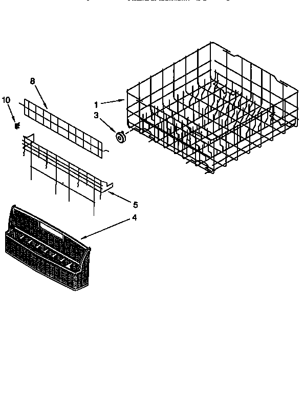 KitchenAid KUDM24SEBL1 lower rack diagram