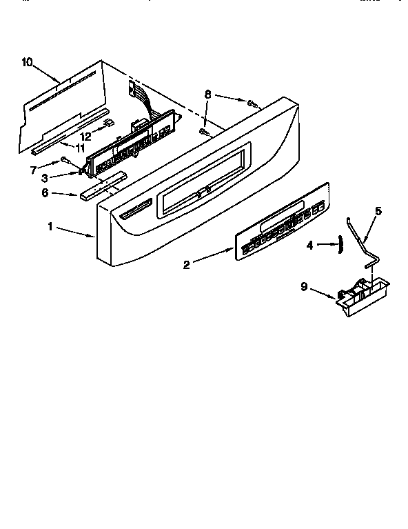KitchenAid KUDV24SEWH1 control panel diagram