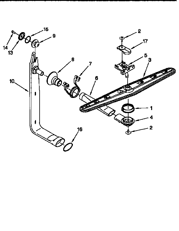 KitchenAid KUDV24SEWH1 upper wash and rinse diagram