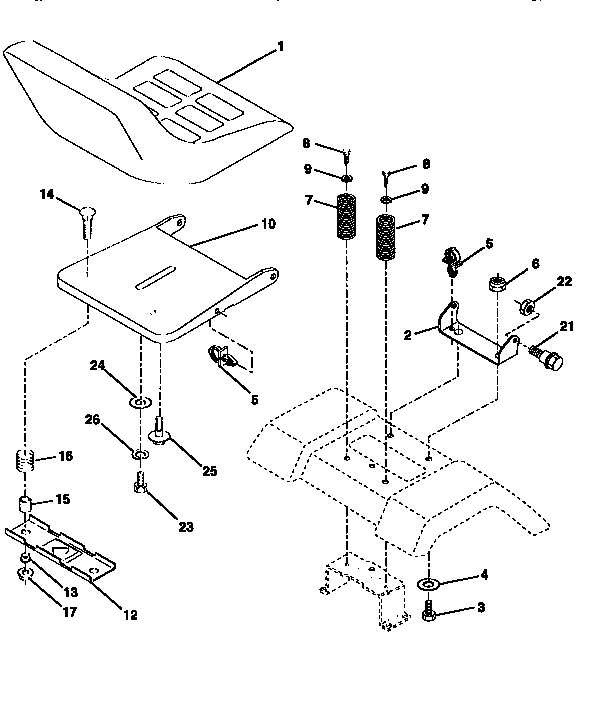 Craftsman 917259530 seat assembly diagram
