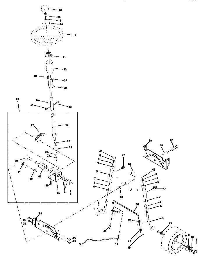 Craftsman 917259020 steering assembly diagram