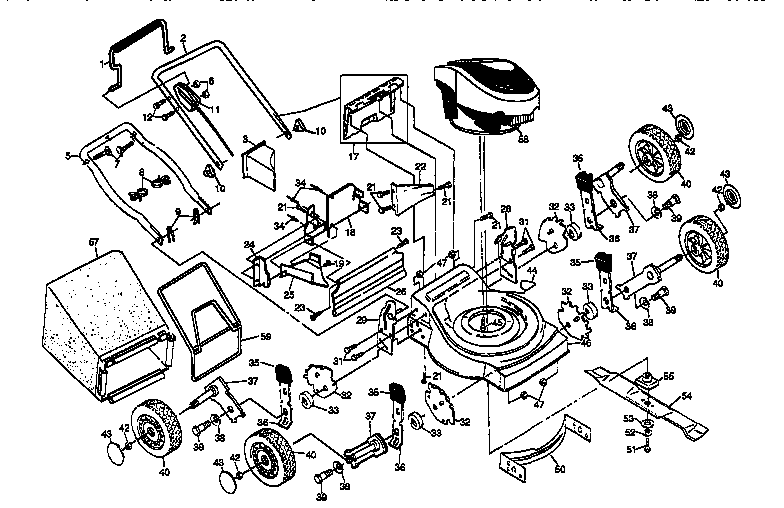 Craftsman 917386410 rotary lawn mower diagram