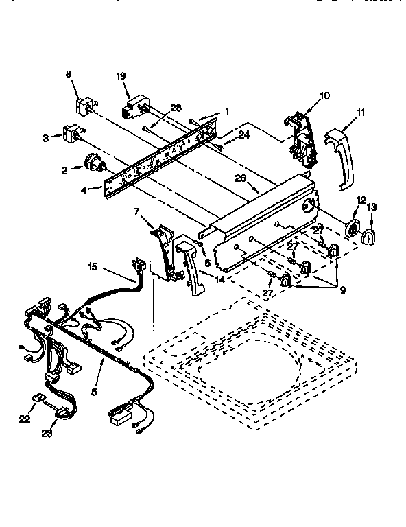 Kenmore 11026824691 control panel diagram
