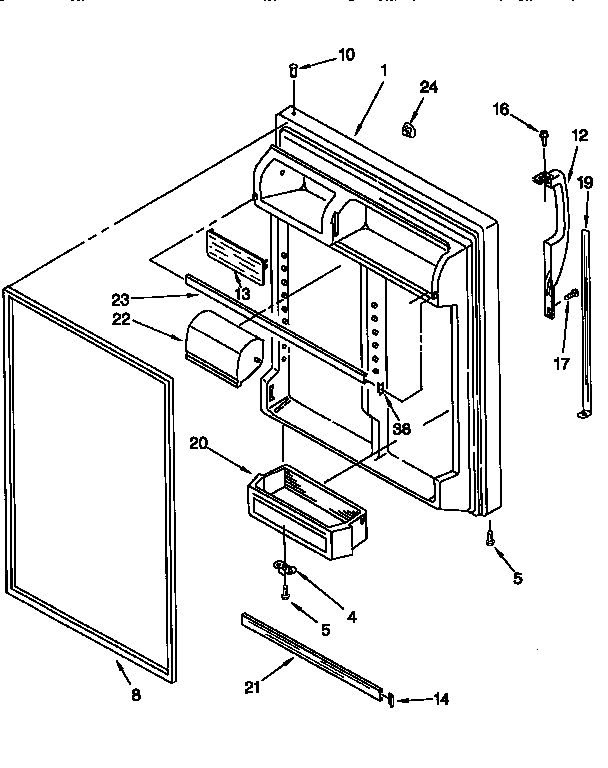 Kenmore 10677188790 refrigerator door diagram