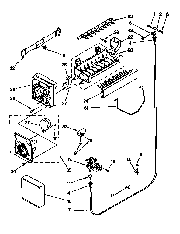 KitchenAid KSRS27QFAL00 icemaker diagram