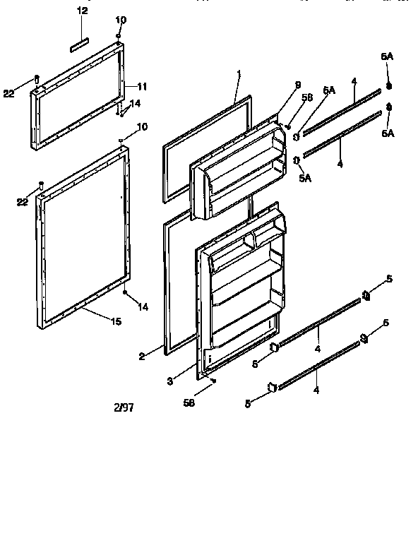 Kenmore 25367800790 door assembly diagram