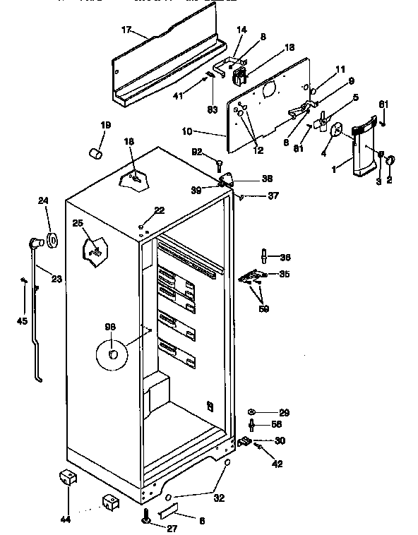 Kenmore 25367800790 cabinet assembly diagram