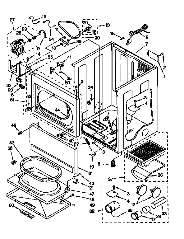 Kenmore 11076902691 cabinet diagram