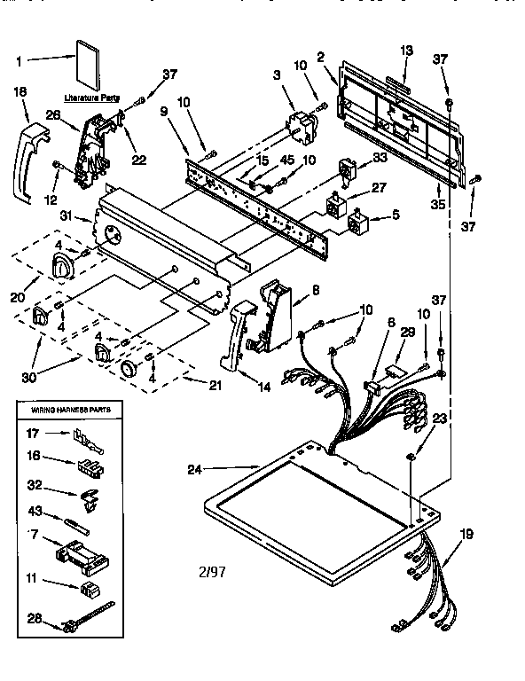 Kenmore 11066902691 top and console diagram