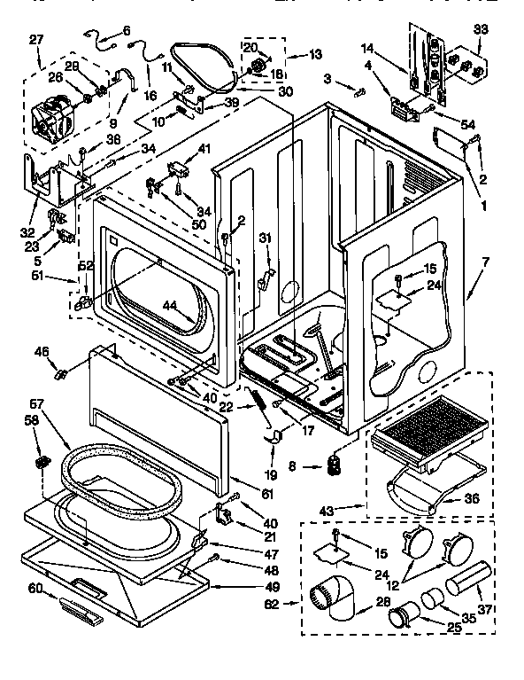Kenmore 11066902691 cabinet diagram