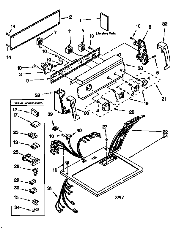 Kenmore 11077834790 top and console diagram