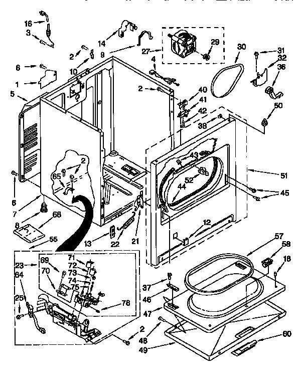 Kenmore 11077834790 cabinet diagram
