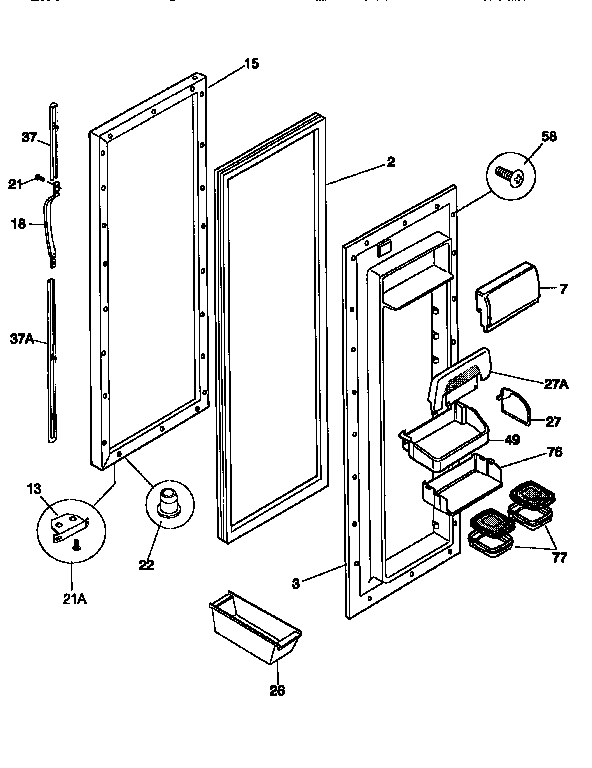 Kenmore 25357687790 fresh food door diagram