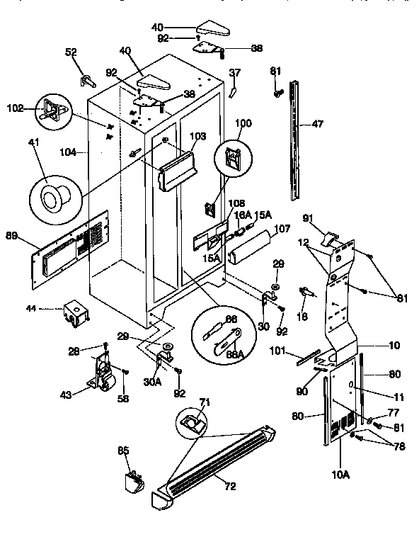 Kenmore 25357687790 cabinet parts diagram