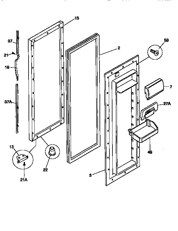 Kenmore 25357672790 fresh food door diagram