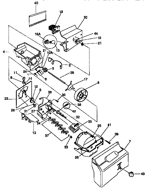 Kenmore 25357672790 ice bucket/auger diagram