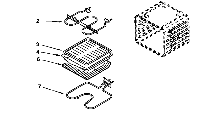 Whirlpool RBS305PDZ1 internal oven diagram