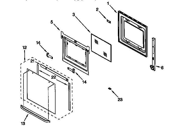 Whirlpool RBD245PDQ3 lower oven door diagram