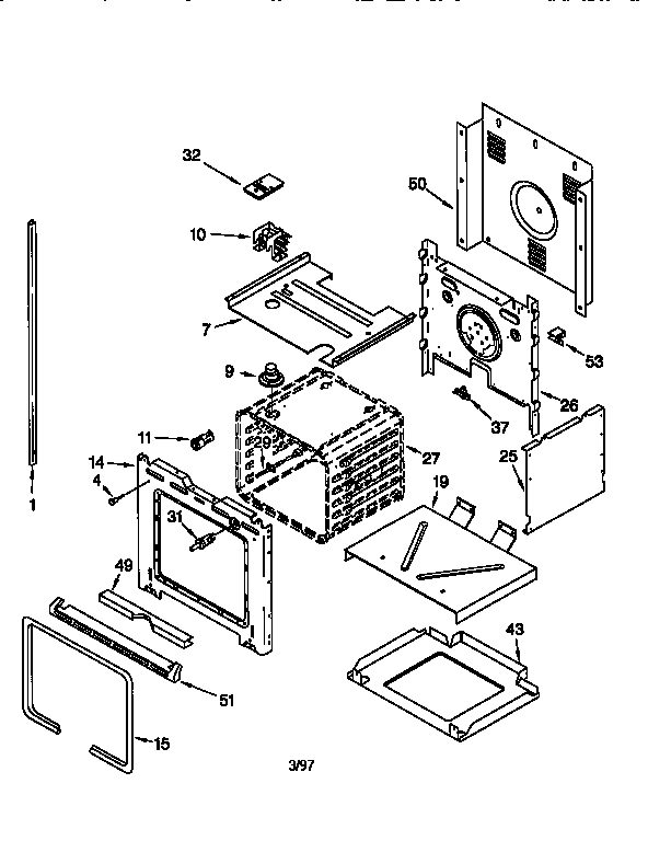 Whirlpool RBD275PDB3 lower oven diagram