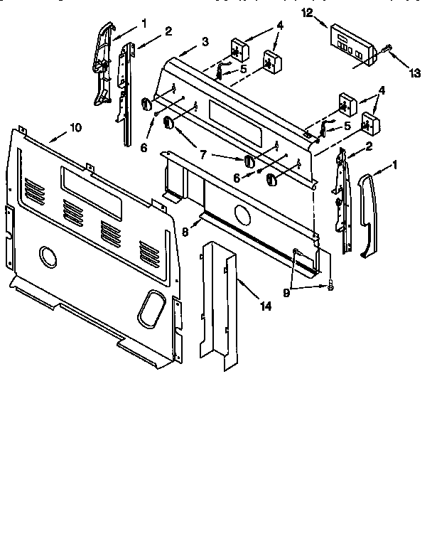Whirlpool RF364BXEZO control panel diagram