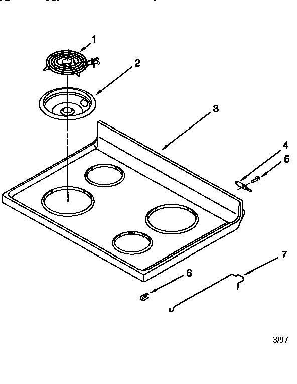 Whirlpool RF375PXEQ0 cooktop diagram
