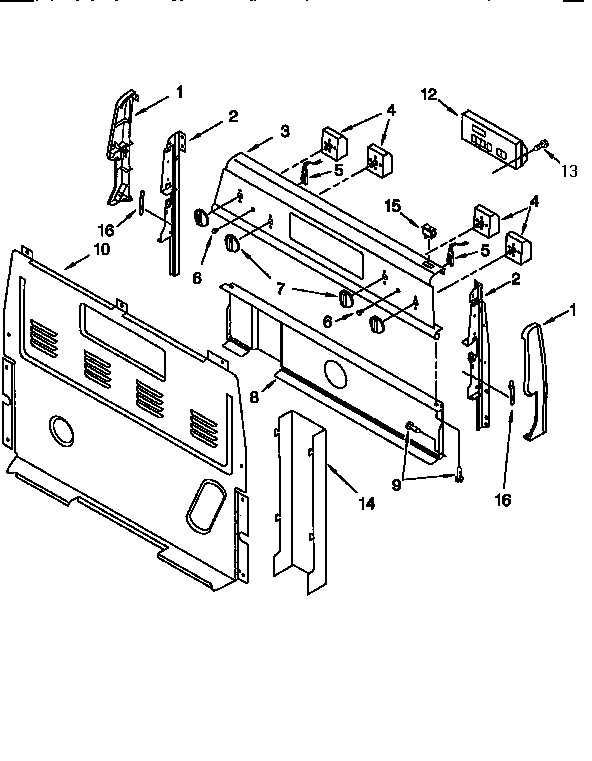 Whirlpool RF375PXEQ0 control panel diagram