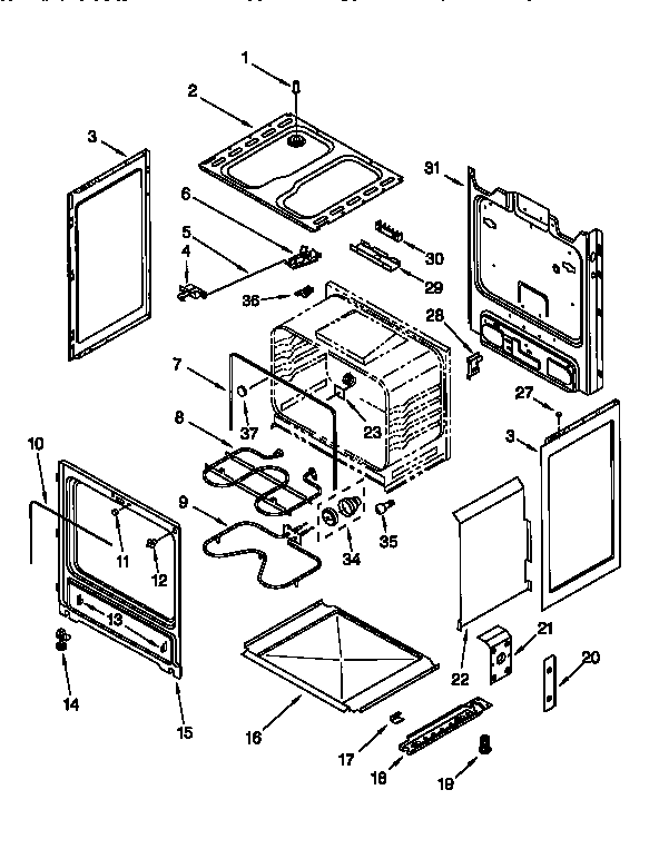 Whirlpool RF375PXEQ0 chassis diagram