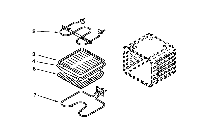 Whirlpool RBS245PDB2 internal oven diagram