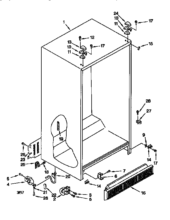 Whirlpool ED22DSXEN01 cabinet diagram