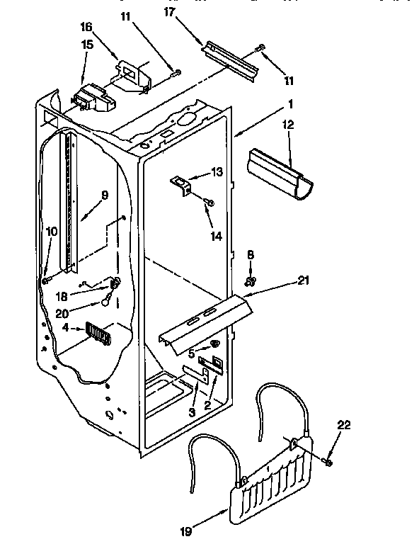 Whirlpool ED22DSXEN01 refrigerator liner diagram
