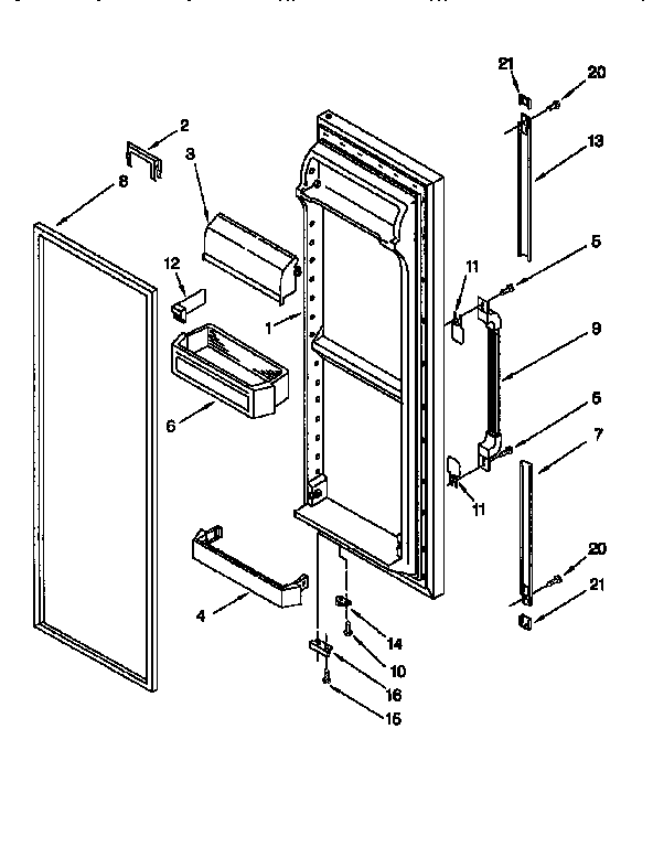 Whirlpool ED22DSXEN01 refrigerator door diagram