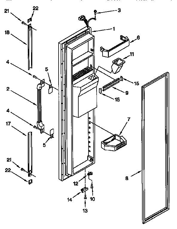 Whirlpool ED22DSXEN01 freezer door diagram