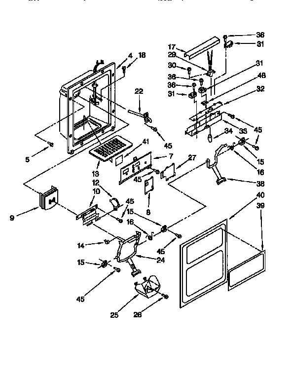 Whirlpool ED22DSXEN01 dispenser front diagram