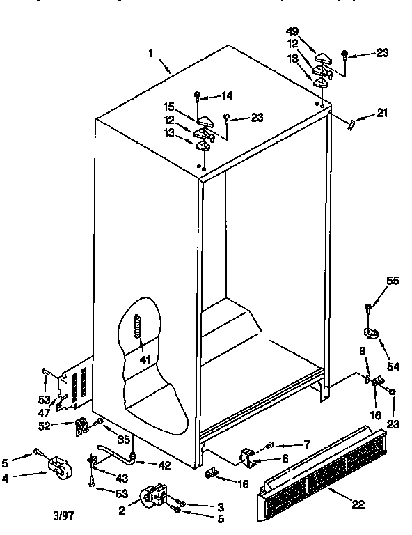 Whirlpool ED22PQXDW04 cabinet diagram