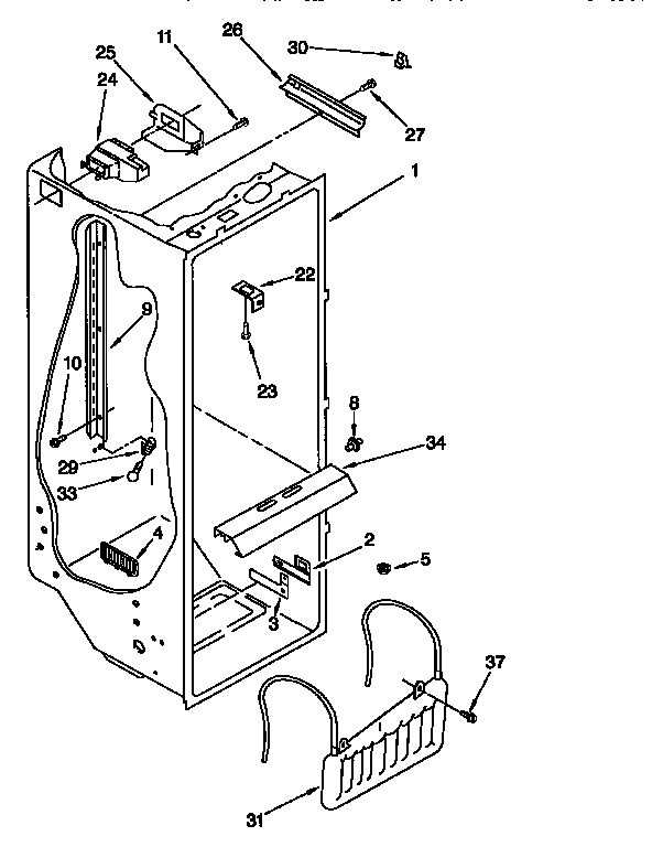 Whirlpool ED22PQXDW04 refrigerator liner diagram