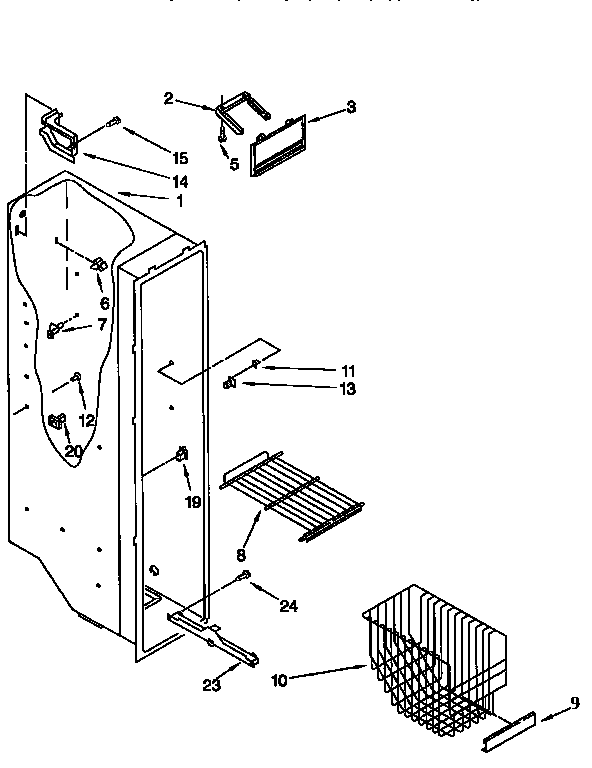 Whirlpool ED22PQXDW04 freezer liner diagram