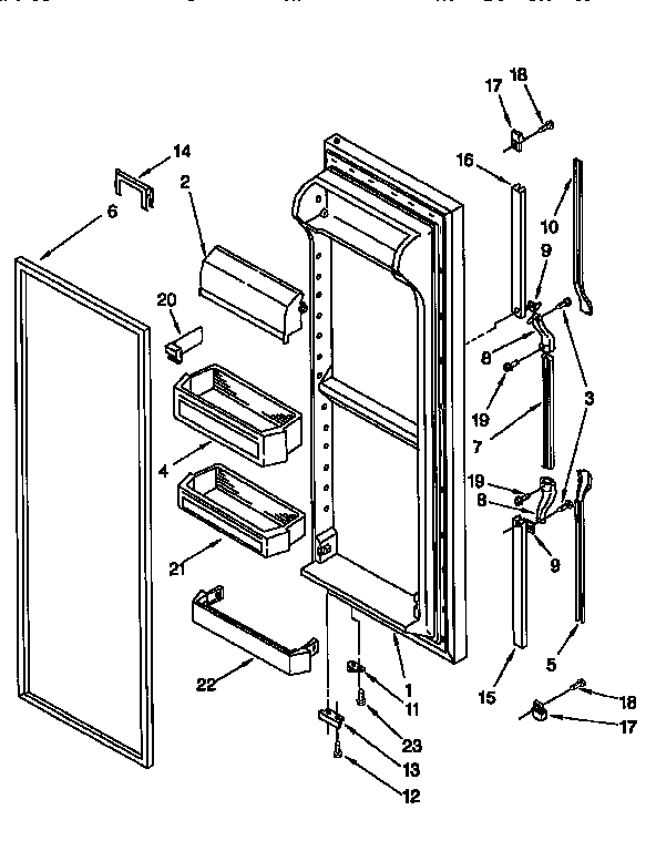 Whirlpool ED22PQXDW04 refrigerator door diagram