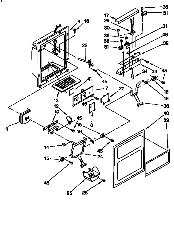 Whirlpool ED22PQXDW04 dispenser front diagram