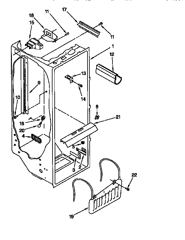 Whirlpool ED22DQXEB03 refrigerator liner diagram