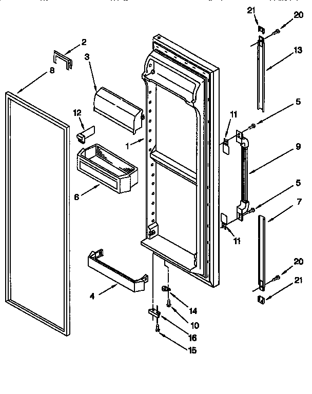 Whirlpool ED22DQXEB03 refrigerator door diagram