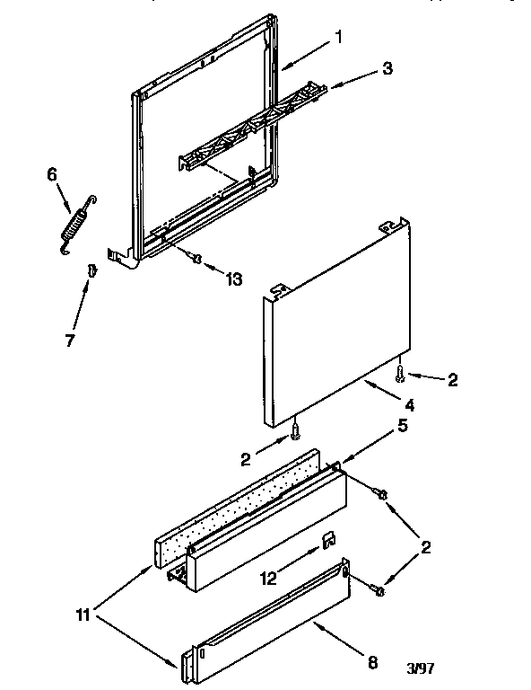KitchenAid KUDR24SEAL2 door and panel diagram