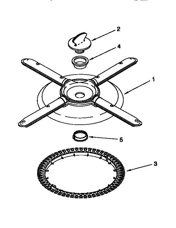 KitchenAid KUDR24SEAL2 lower washarm and strainer diagram